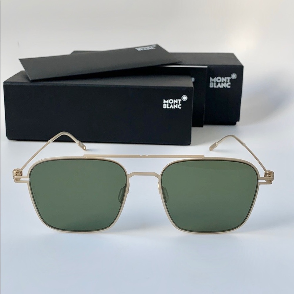 Montblanc Sunglasses MB0050S 008 Gold/Green - Picture 2 of 8